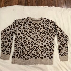 Ragdoll Beige and Brown Leopard Print Sweater